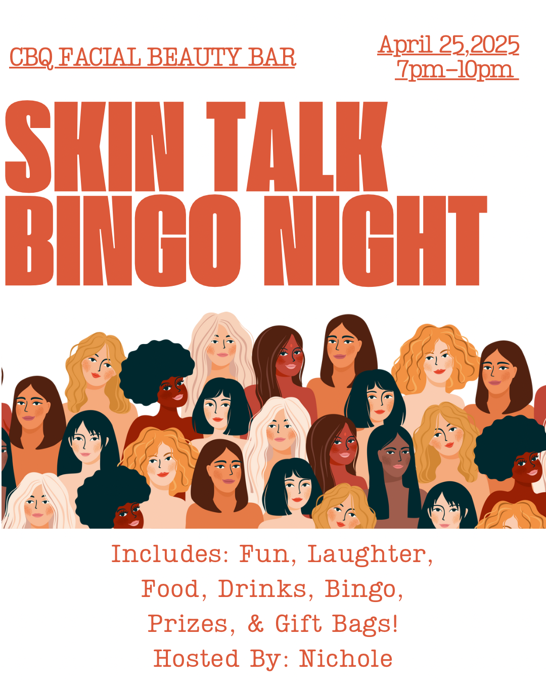 Skin Talk Bingo Night {Friday 4/25}